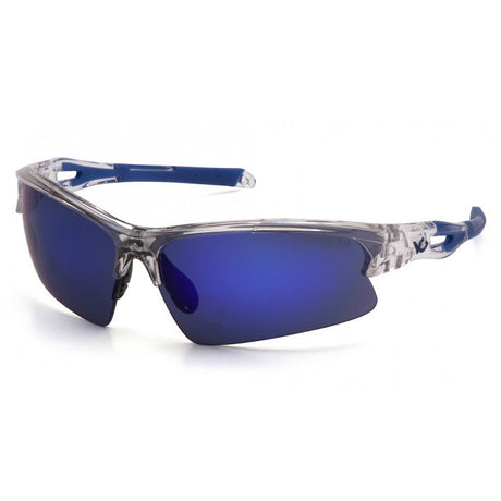 Pyramex VGSC1665T Venture Gear - Ice Blue Mirror Lens Safety Glasses with Clear/Blue Frame