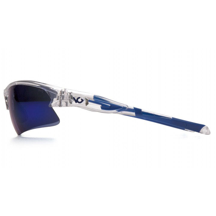 Pyramex VGSC1665T Venture Gear - Ice Blue Mirror Lens Safety Glasses with Clear/Blue Frame - 3