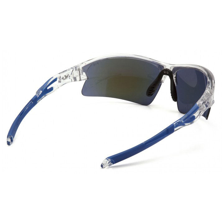 Pyramex VGSC1665T Venture Gear - Ice Blue Mirror Lens Safety Glasses with Clear/Blue Frame - 4