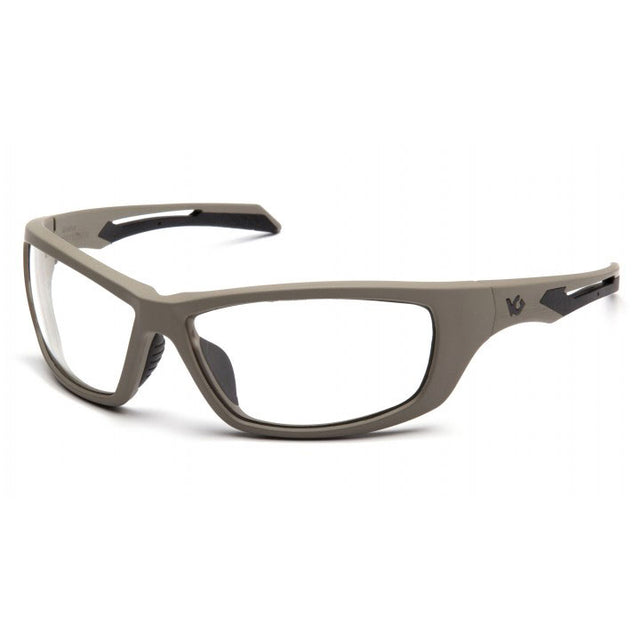 Pyramex VGST1310T Howitzer - Clear Anti-Fog Lens Safety Glasses with Tan Frame