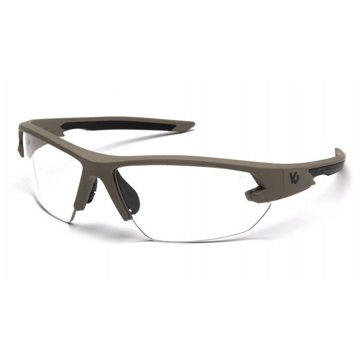 Pyramex VGST1410T Semtex 2.0 - Clear Anti-Fog Lens Safety Glasses with Tan Frame