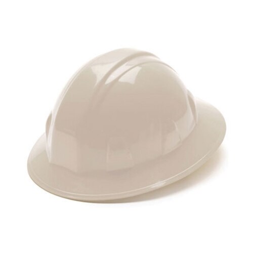 Pyramex HP24110 Full Brim Hard Hat 4 Point Ratchet Suspension - White