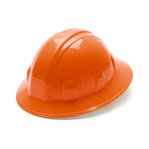 Pyramex HP24140 Full Brim Hard Hat 4 Point Ratchet Suspension - Orange