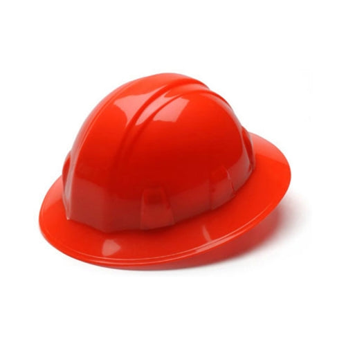 Pyramex HP24141 Full Brim Hard Hat 4 Point Ratchet Suspension - Hi Vis Orange