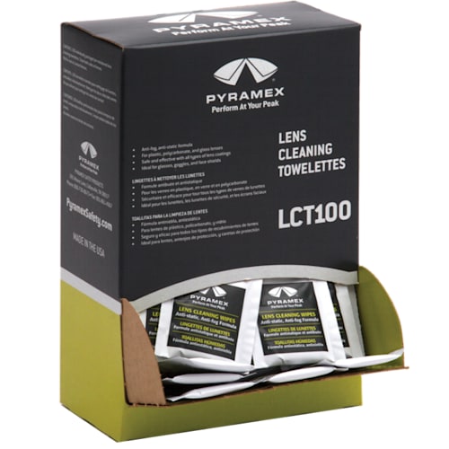 Pyramex LCT100 Anti-fog/Anti-static Lens Cleaning Towelettes,  Box of 100 - 3