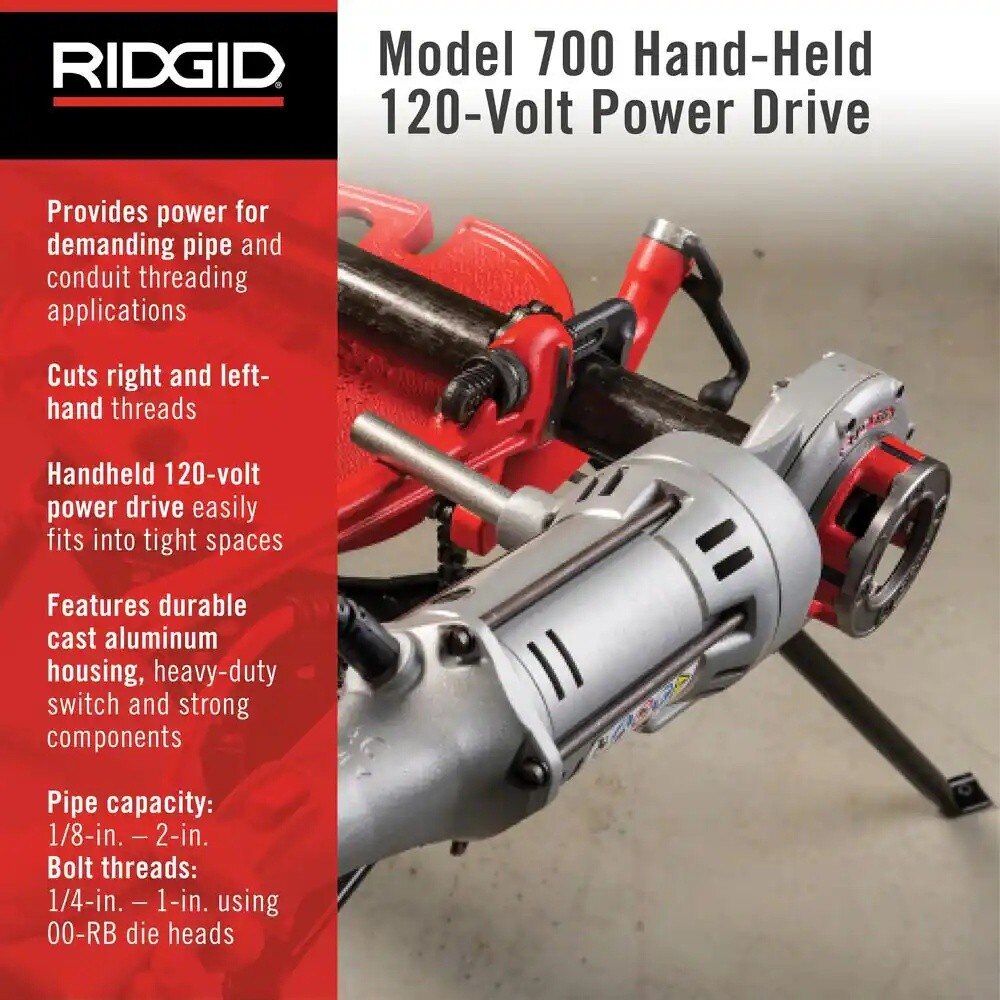 RIDGID 45178 700 Power Drive Kit, 115V 1/2-2" NPT - 3