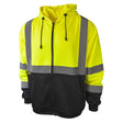 Radians SJ01B-3ZGS-4X Hi Viz Class 3 Black Bottom Sweatshirt, Green, 4X,