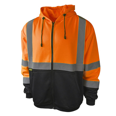 Radians SJ01B-3ZOS-2X Hi Viz Class 3 Black Bottom Sweatshirt, Orange, 2X