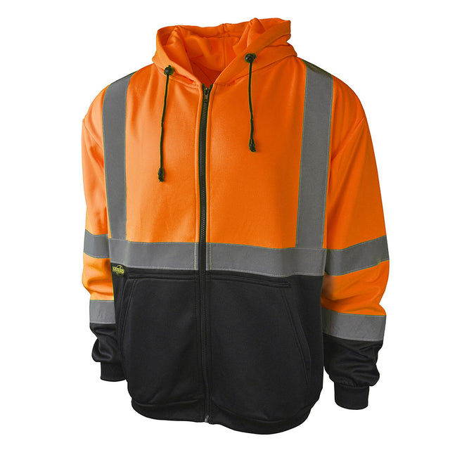 Radians SJ01B-3ZOS-3X Hi Viz Class 3 Black Bottom Sweatshirt, Orange, 3X