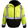 Radians SJ11QB-3ZGS-4X Hi Viz Class 3 Weatherproof Bomber Jacket, Green, 4X