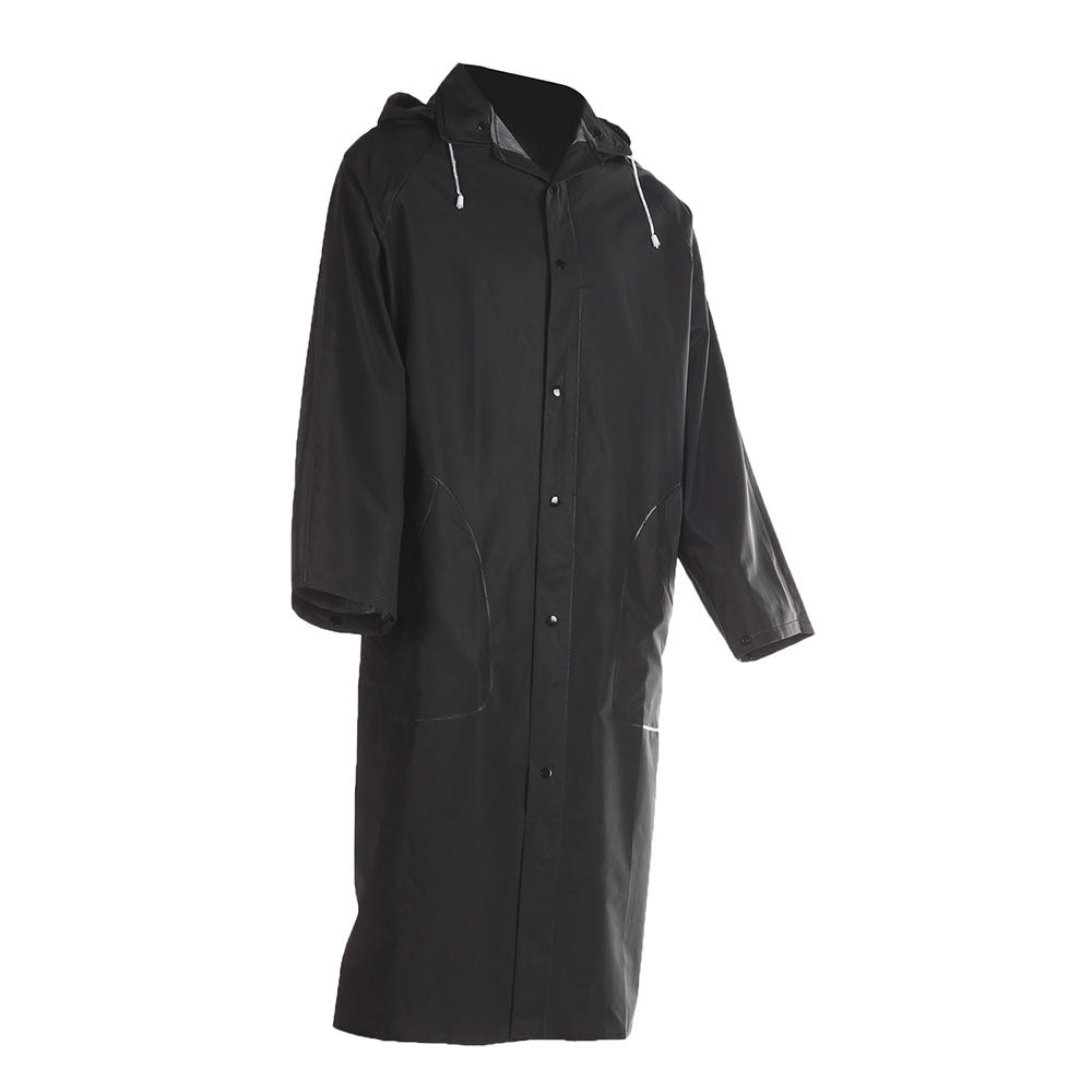 Radians 10165-31-1-BLK-S 1650C Economy Rain Coat with Snaps and Detachable Hood, Black, Small