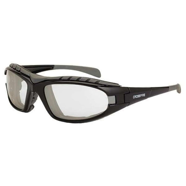 Radians 2724 AF Diamond Back Foam Lined Safety Glasses Matte Black Frame Clear Anti-Fog Lens