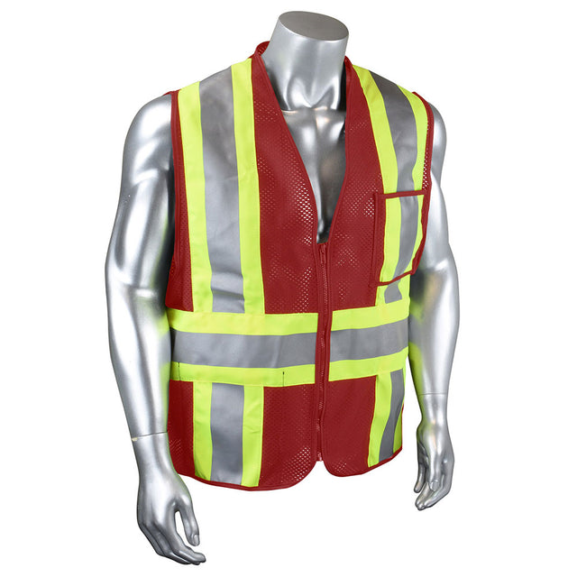 Radwear USA CSV22-01Z1-2X Vest, Type O Class 1 Hi Viz Red, 2X