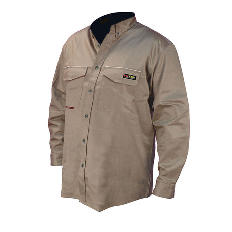 Radians FRS-001K-3X FR Men's Woven Long Sleeve Button,Workwear Khaki, 3X