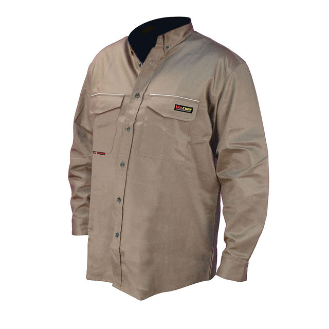 Radians FRS-001K-4X FR Men's Woven Long Sleeve Button, Workwear Khaki, 4X