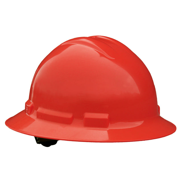 Radians QHR4-Red Red 4 Point Ratcheting Full Brim Hard Hat