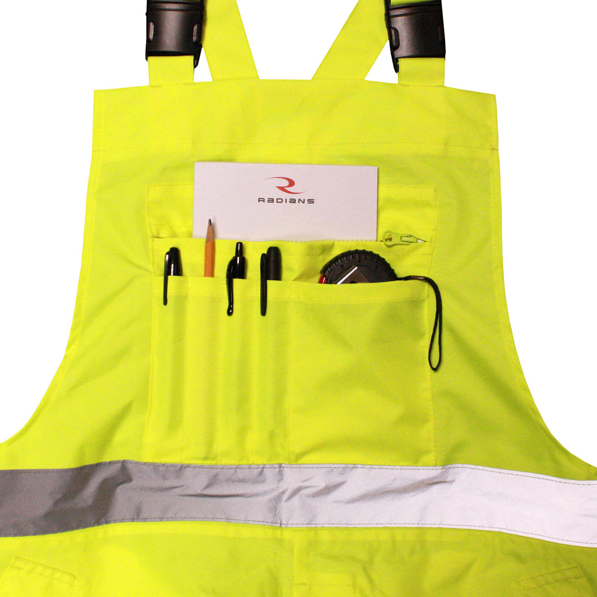 Radians RW30-ES1Y-L Large Class E General Purpose Rain Bibs - Green - 2