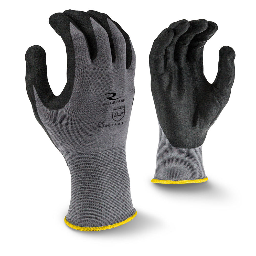 Radians RWG13-M Foam Nitrile Gripper Glove, Medium