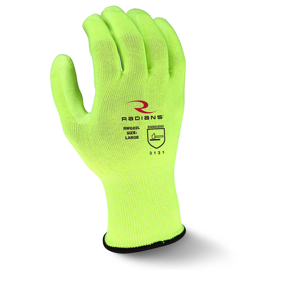 Radians RWG22XL 13 Gauge Polyester Shell High Visibility Work Glove