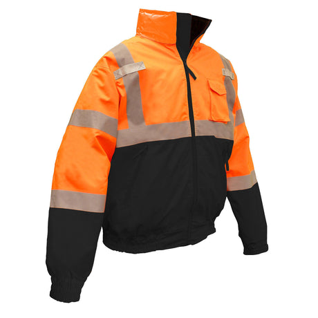 Radians SJ110B-3ZOS-L Large Class 3 Two-In-One Bomber Jacket - Orange