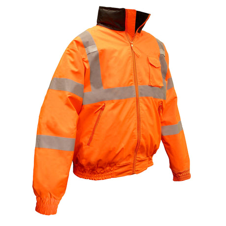 Radians SJ11Q-3ZOS-L Large Class 3 Quilted Bomber Jacket - Orange