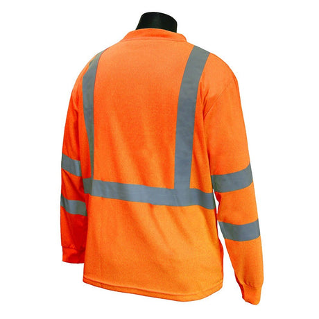 Radians ST21-3POS-XL XL Class 3 Long Sleeve Shirt w/Moisture Wicking Orange