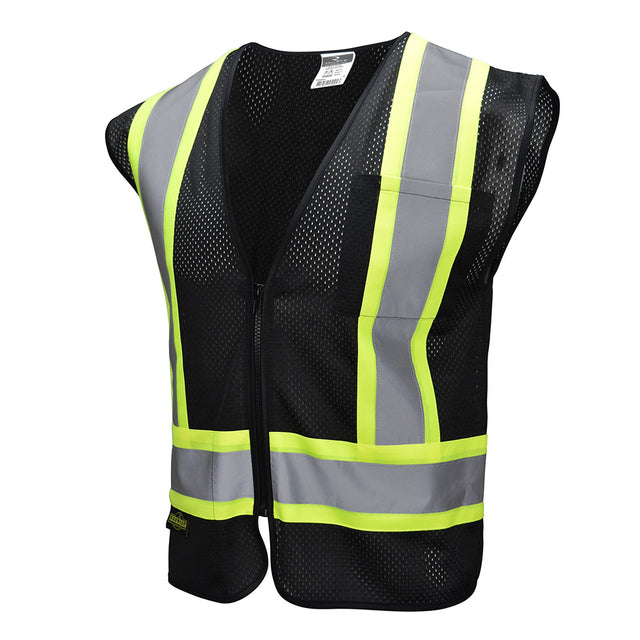 Radians SV22-1ZBM-2X SV22 CL1 Mesh Vest Yellow 2 Tone Trim 2" Hi Viz Black, 2X