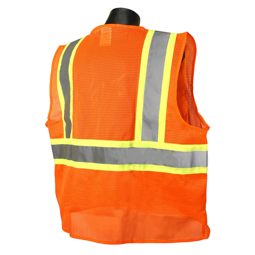 Radians SV225-2ZOM-2XL Class 2 Self Extinguishing Safety Vest, Hi Viz Orange, XXL