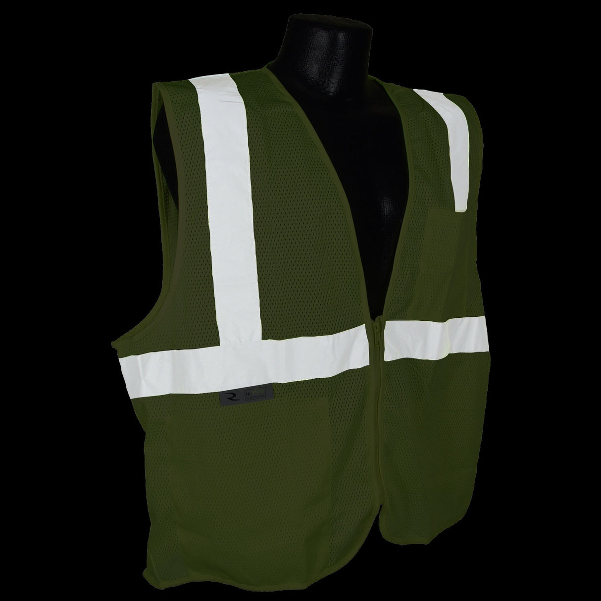 Radians SV2ZGM3X Green Class 2 Hi-Viz Safety Vest w/ Zipper, 3XL - 3