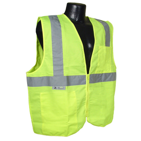 Radians SV2ZGS4X 4XL Class 2 Vest Green Solid w/ Zipper