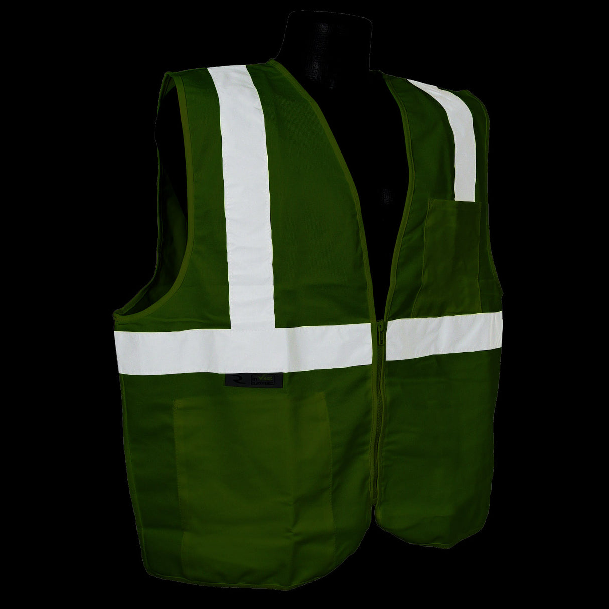 Radians SV2ZGS5X 5XL Class 2 Vest Green Solid w/ Zipper - 3