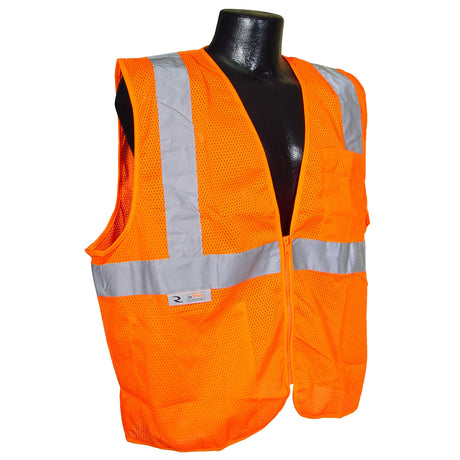 Radians SV2ZOML Large Class 2 Vest Orange Mesh w/ Zipper