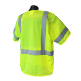 Radians SV3ZGM-S/M Small/Medium Class 3 Hi-Viz Green Mesh Safety Vest w/ Zipper, 3 Pockets - 2