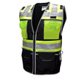 Radians SV55-1ZBD-3X SV55 CL1 Mesh Engineer Vest Zipper 2 Hi Viz Black, 3X