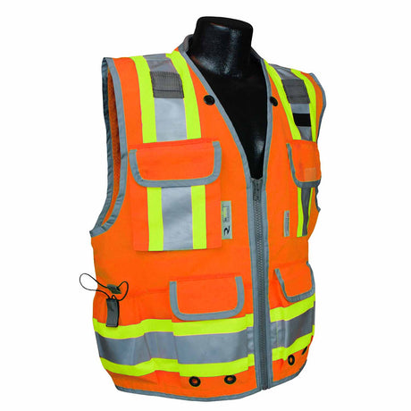 Radians SV55-2ZOD-2X 2XL Class 2 Heavy Woven Engineer Vest - Orange