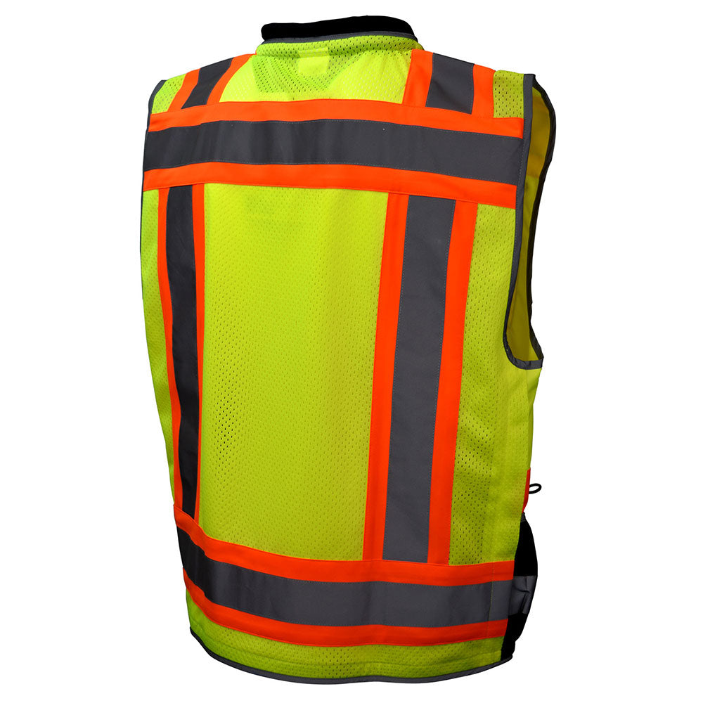 Radians SV55B-2ZGD-2X Class 2 Heavy Woven Color Blocked Two Tone Engineer Vest, 2X - 2