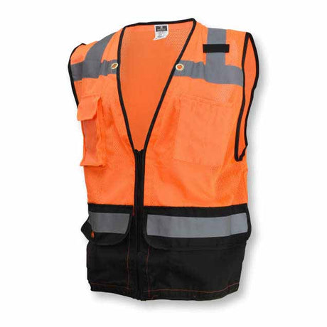 Radians SV59B-2ZOM-4X Orange Type R Class 2 Heavy Duty Surveyor Safety Vest - 4XL