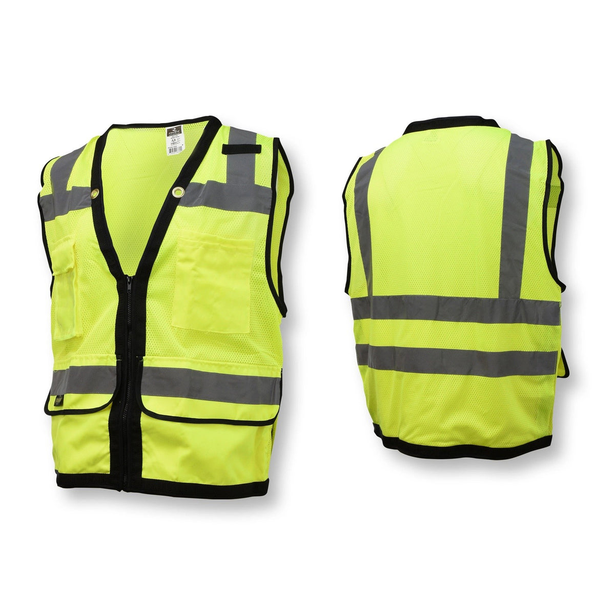 Radians SV59Z-2ZGD-2X 2XL Green Class 2 Heavy Duty Surveyor Safety Vest with Zipper - 5