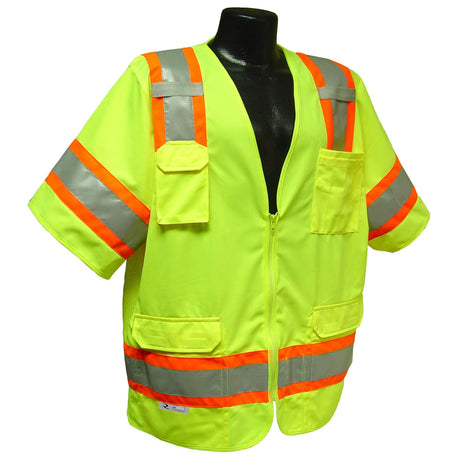 Radians SV63G5X Green Class 3 Hi-Viz Two-Tone Surveyor Safety Vest, 5XL