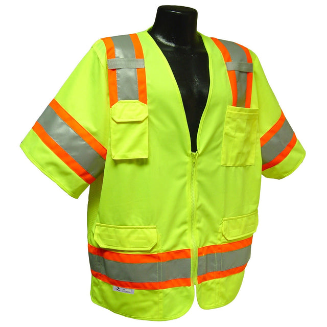 Radians SV63G5X Green Class 3 Hi-Viz Two-Tone Surveyor Safety Vest, 5XL