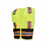 Radians SV6B-2ZGD-3X SV6 Class 2 Surveyor Vest, Zipper, Hi Viz Green/Black, 3X