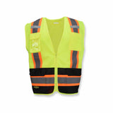 Radians SV6B-2ZGD-3X SV6 Class 2 Surveyor Vest, Zipper, Hi Viz Green/Black, 3X - 3