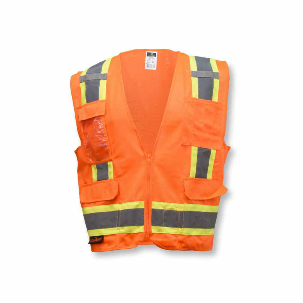 Radians SV6O2X 2 Tone Surveyor Type R Class 2 Solid/Mesh Safety Vest, XXL - 3