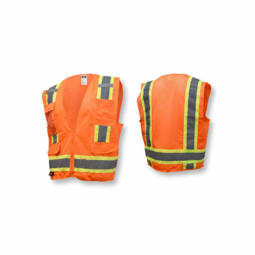 Radians SV6O2X 2 Tone Surveyor Type R Class 2 Solid/Mesh Safety Vest, XXL - 5