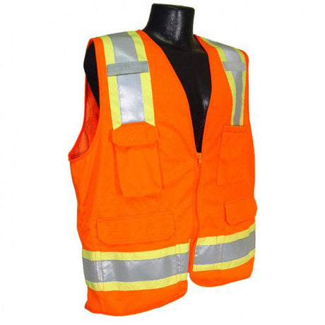 Radians SV6O3X Two Tone Surveyor Class 2 Safety Vest, 3X-Large, Orange