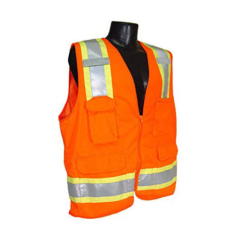 Radians SV6OM Surveyor Type R Mesh Safety Vest, Orange, Medium