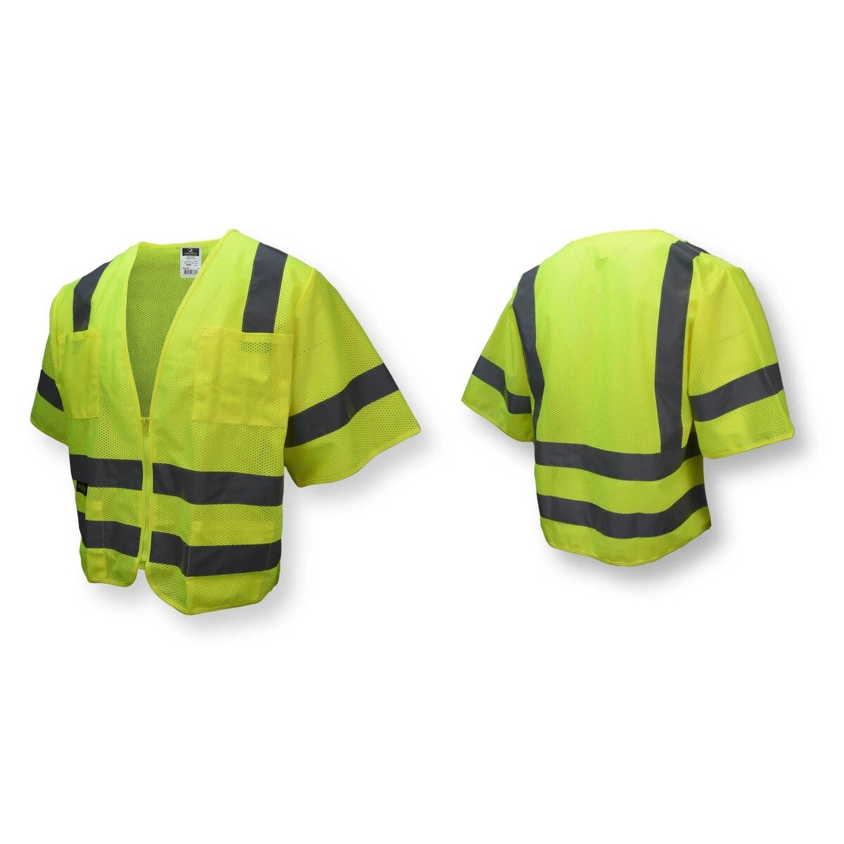 Radians SV83GM3X Class 3 Hi-Vis Green Mesh Safety Vest with Zipper, 3XL, 10.2 x 8.6 x 1.2" - 5