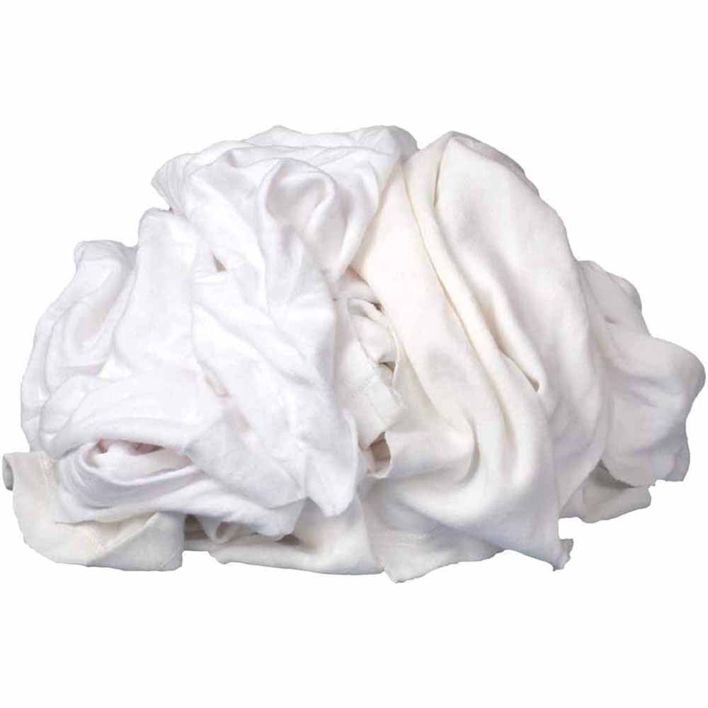 Rags RR09B50 lbs. White Knit Rags, Low Lint