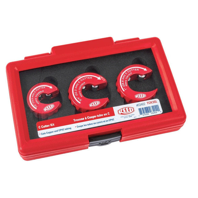 Reed 03402 C Cutter Kit for Copper and CPVC Tubing 1/2" to 1" (3 Piece Kit) (TCK3SL)