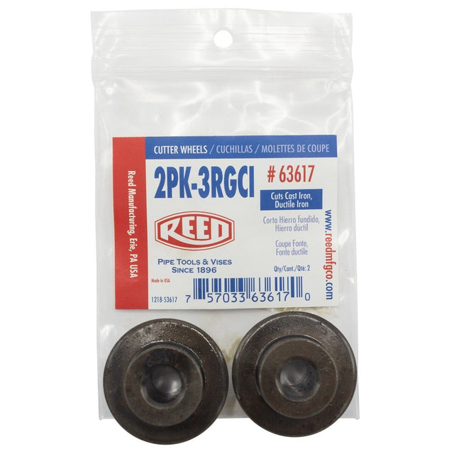 Reed 63617 Steel Cutter Wheel Replacement for Cast Iron and Ductile Iron Pipe Cutters (2 Pack) (2PK-3RGCI)